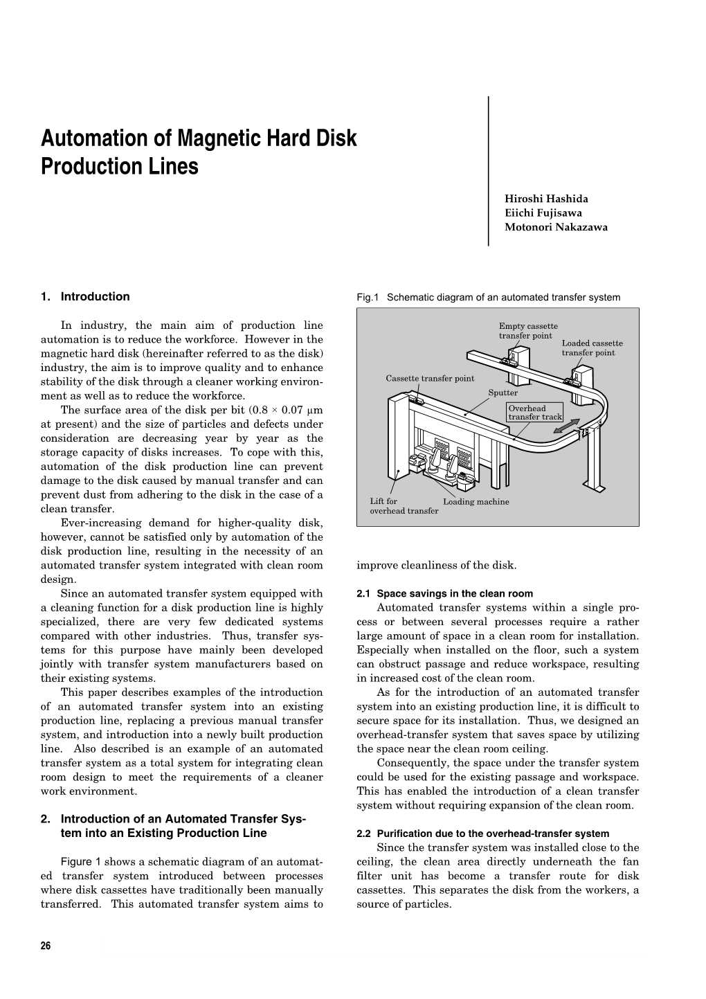 Automation of Magnetic Hard Disk Production Lines