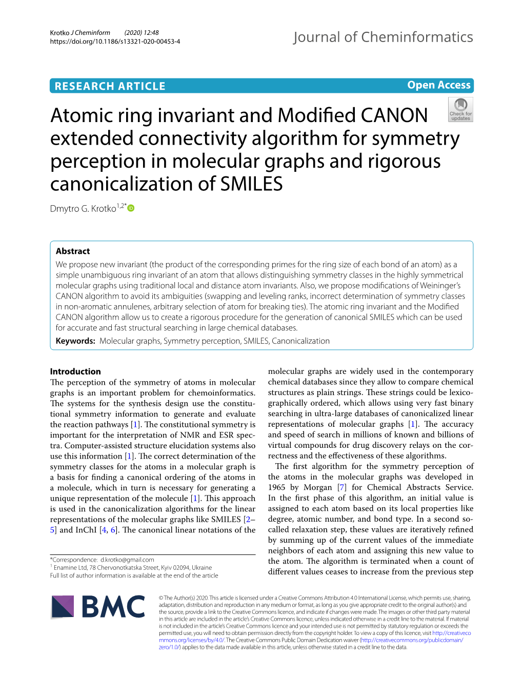 Atomic Ring Invariant and Modified CANON Extended Connectivity