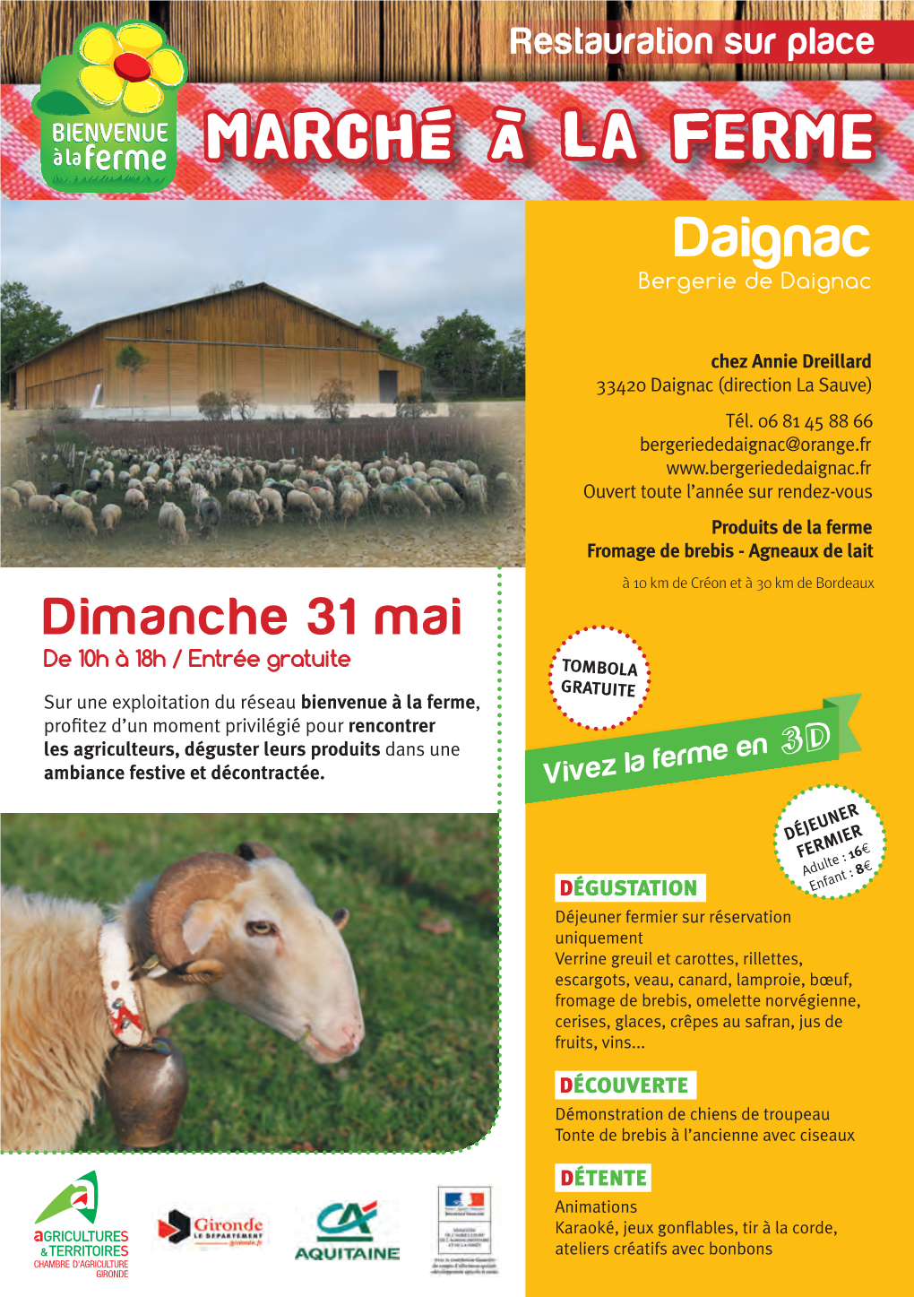 Marché À La Ferme Daignac Bergerie De Daignac