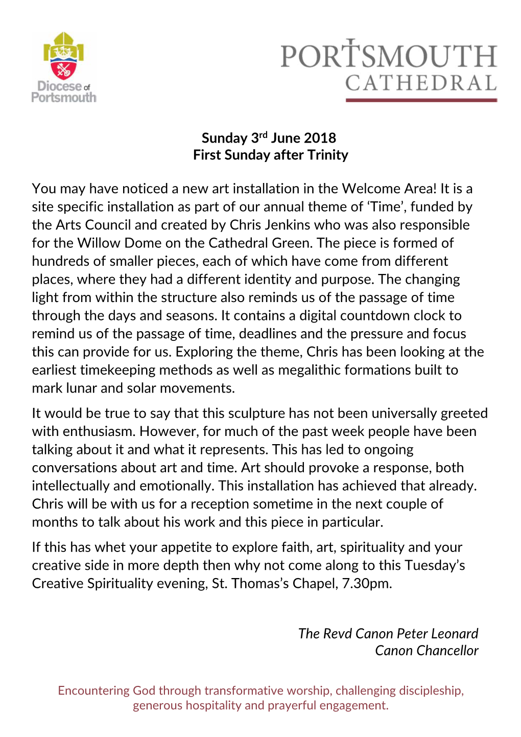 Sunday 3Rd June 2018 First Sunday After Trinity