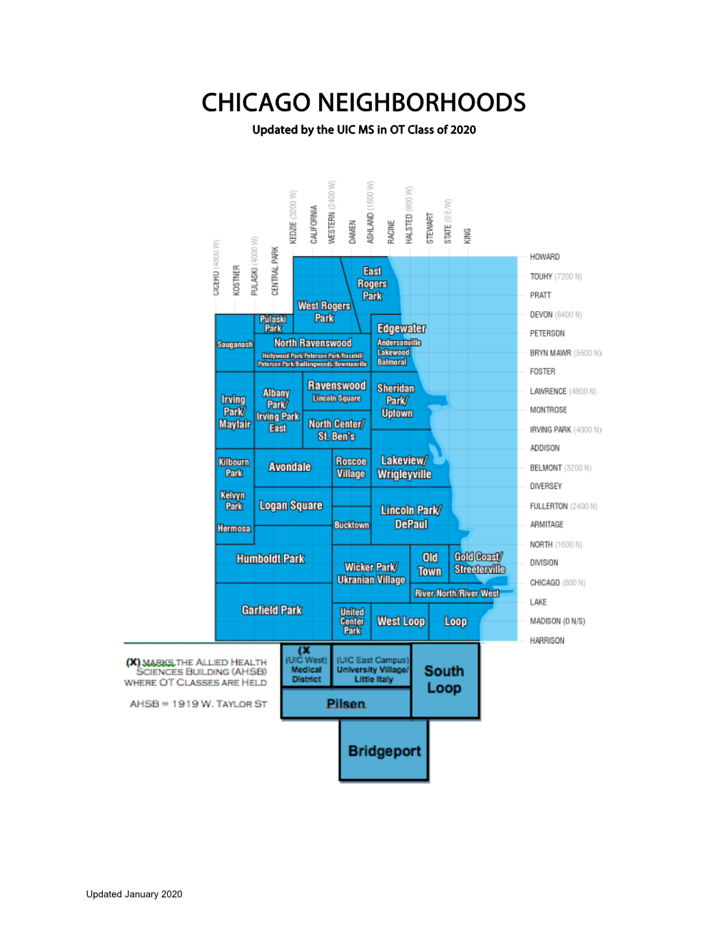 CHICAGO NEIGHBORHOODS Updated by the UIC MS in OT Class of 2020