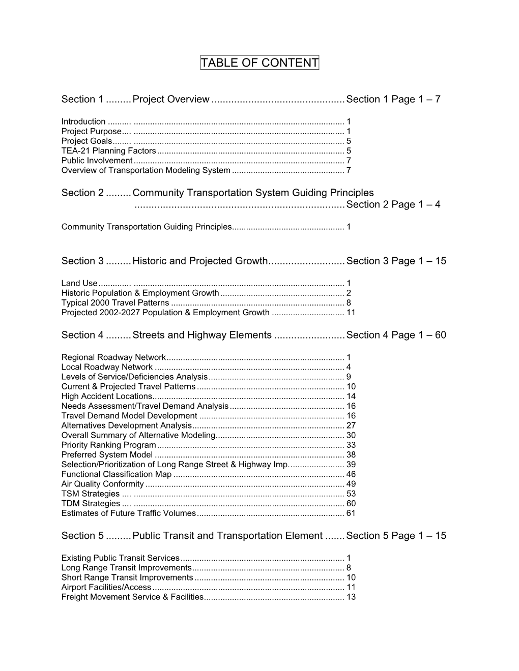 Table of Content