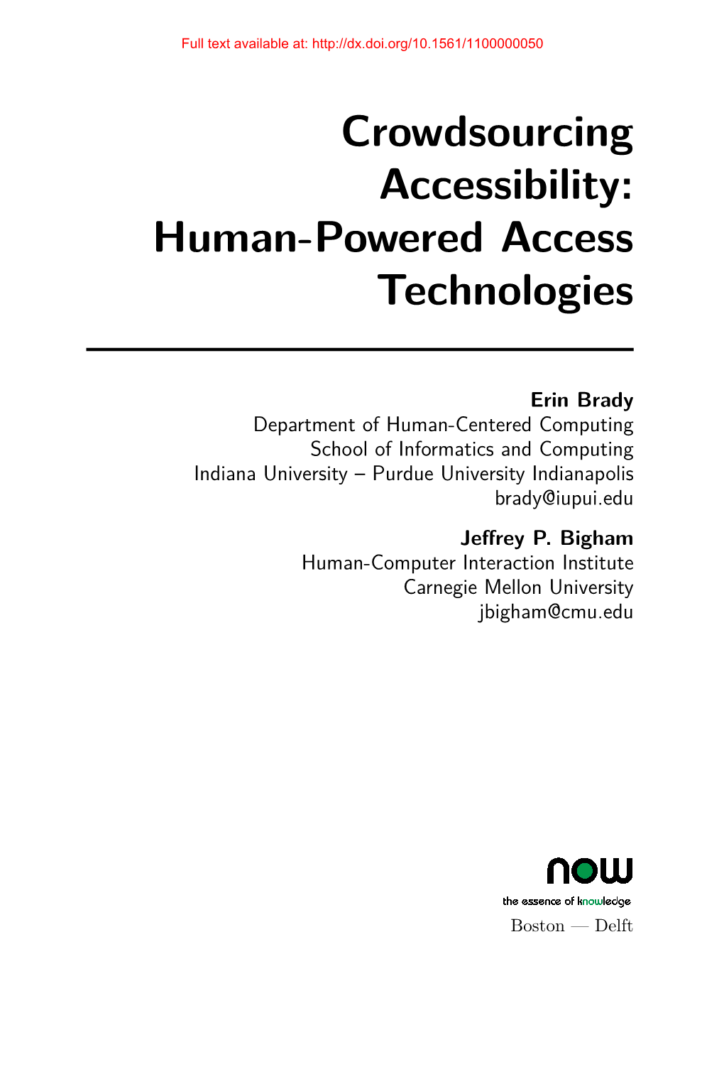 Human-Powered Access Technologies