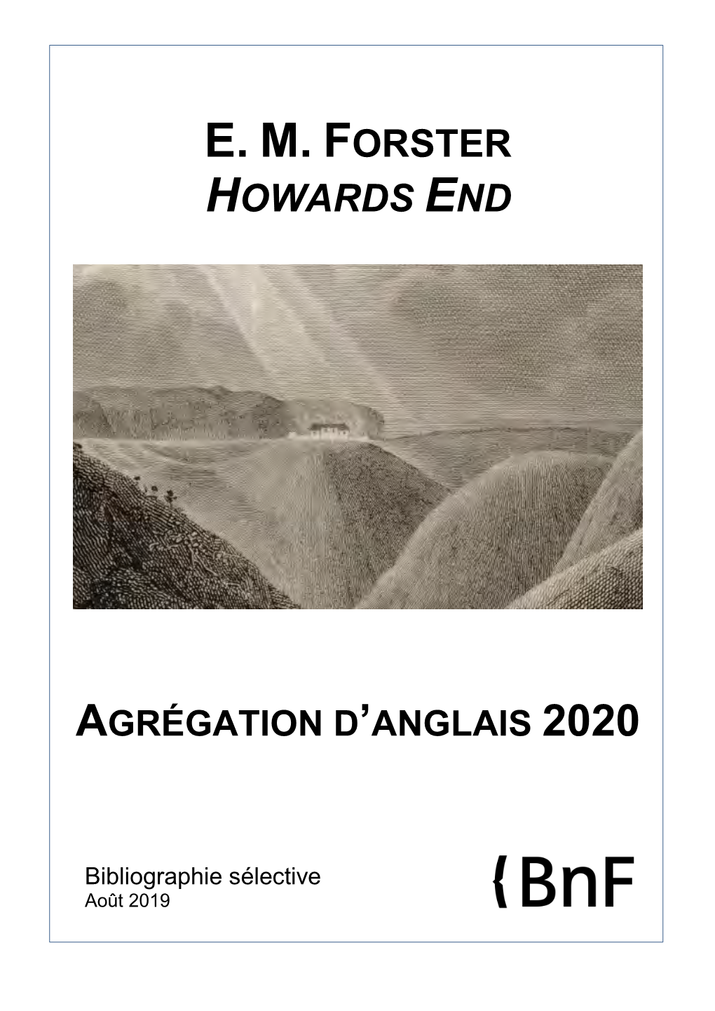 Agrégation D'anglais : E. M. Forster