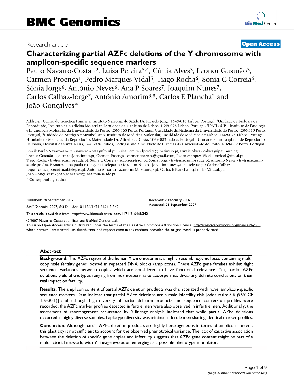 Characterizing Partial Azfc Deletions of the Y Chromosome with Amplicon