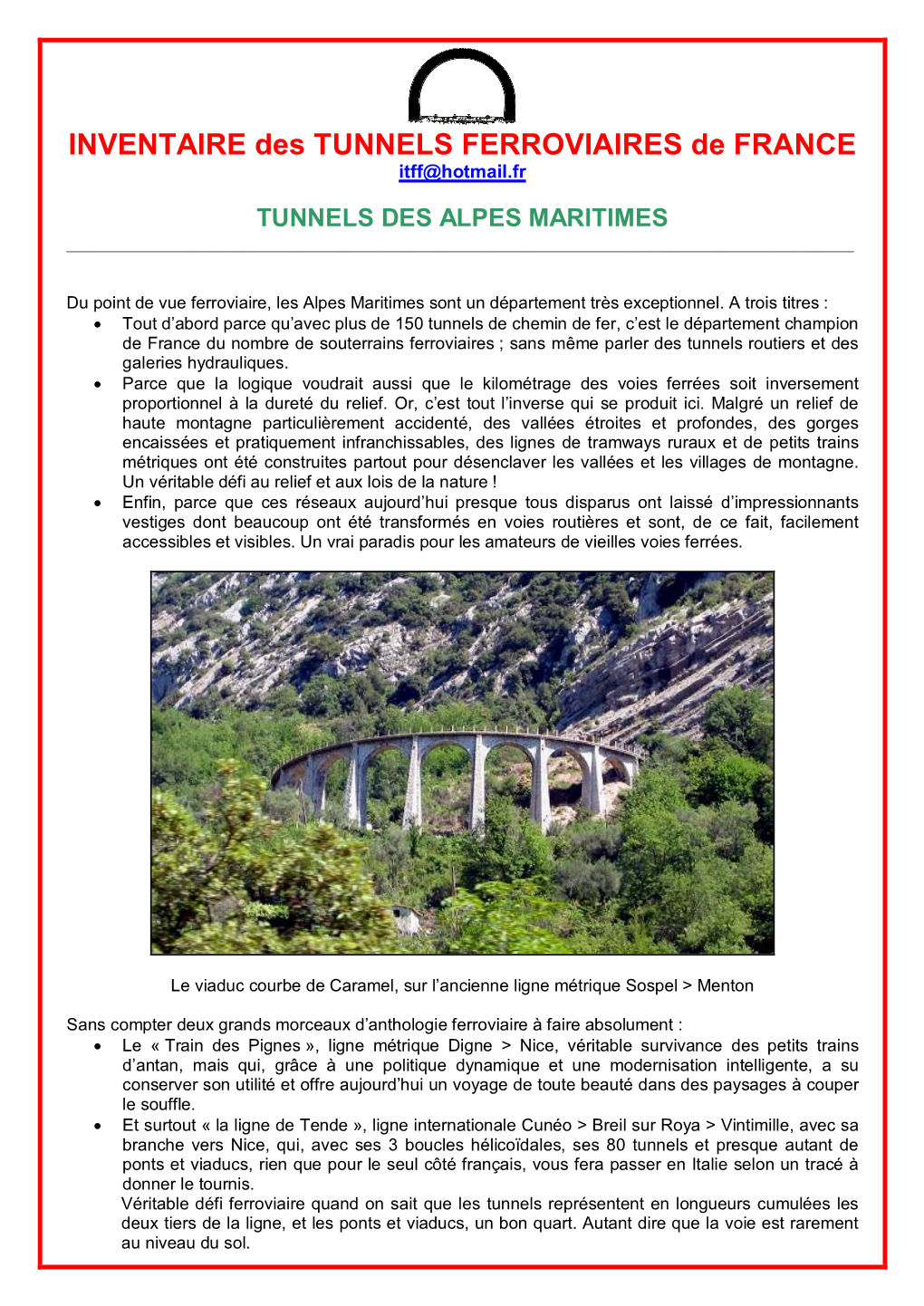 Tunnels Des Alpes Maritimes ______