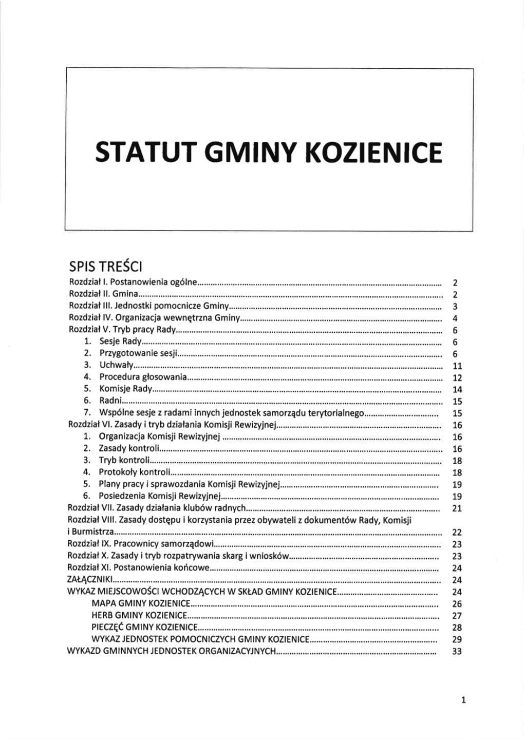 Statut Gminy Kozi Enice