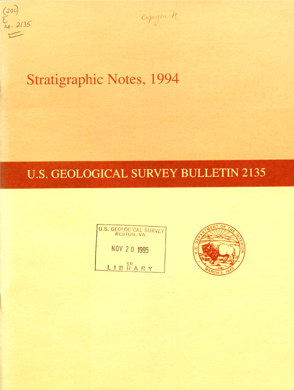 Stratigraphic Notes, 1994