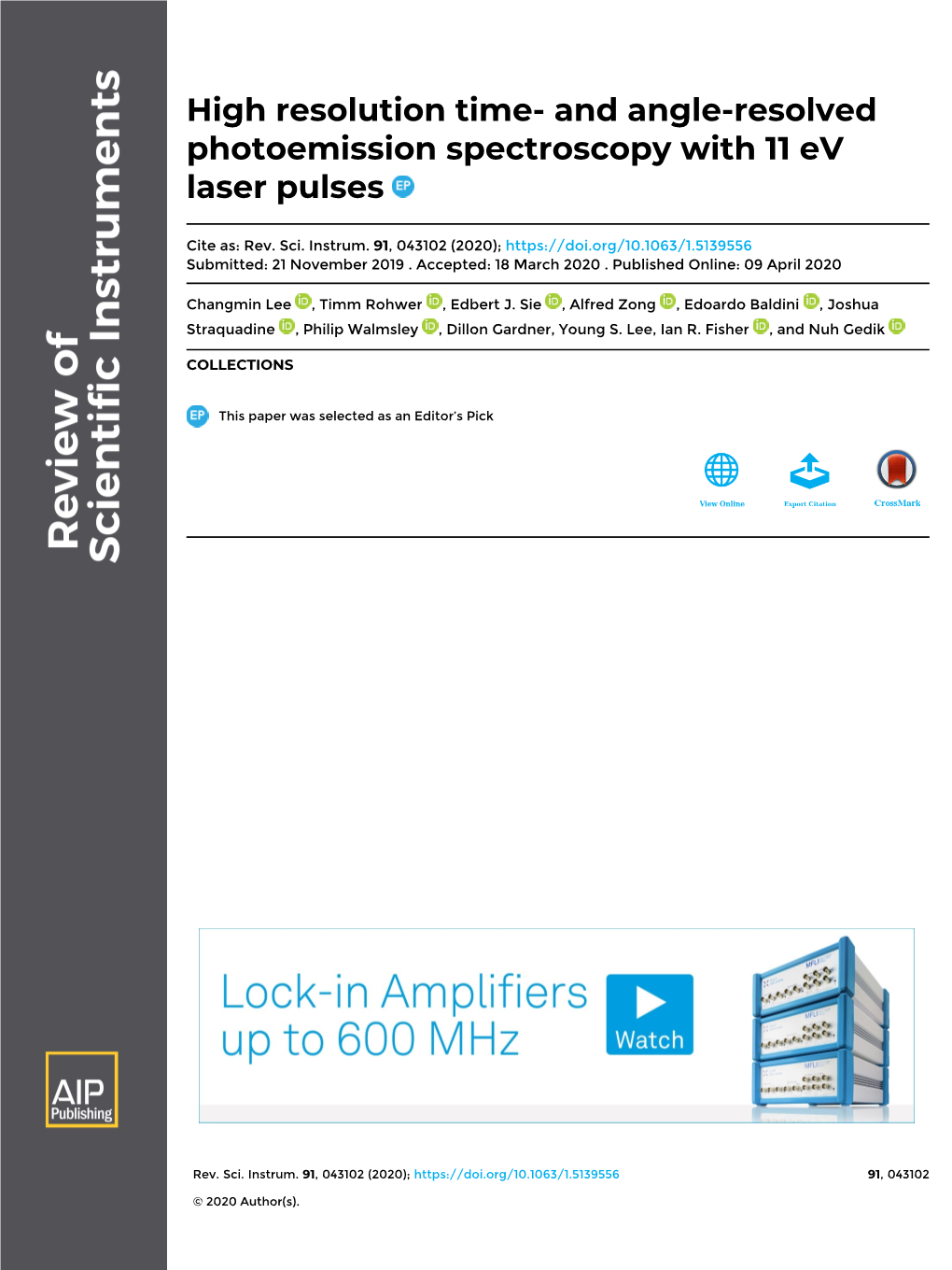 And Angle-Resolved Photoemission Spectroscopy with 11 Ev Laser Pulses