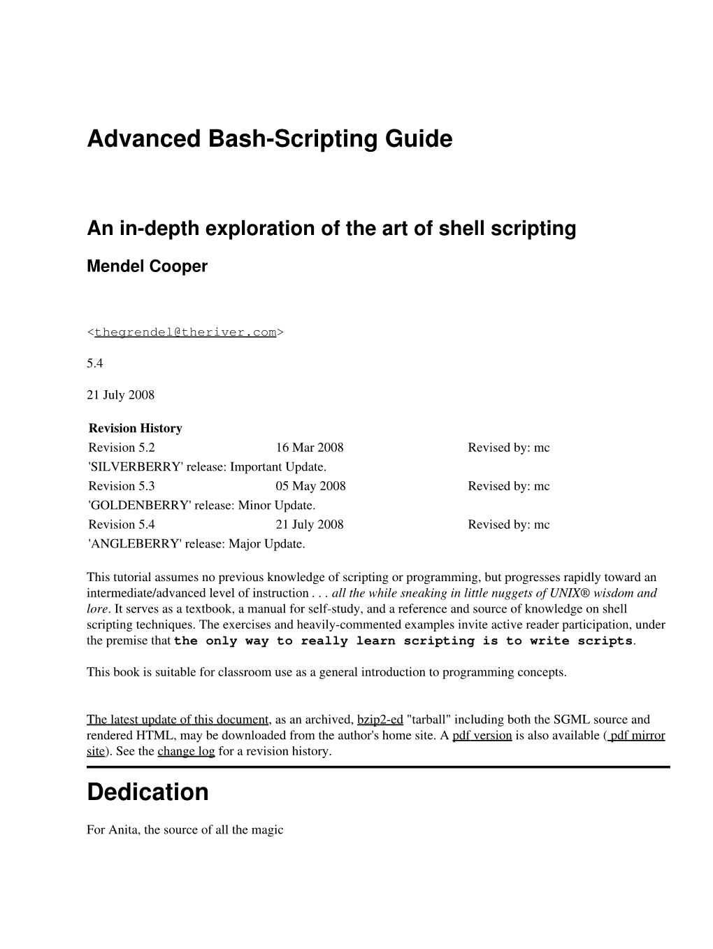 Advanced Bash-Scripting Guide