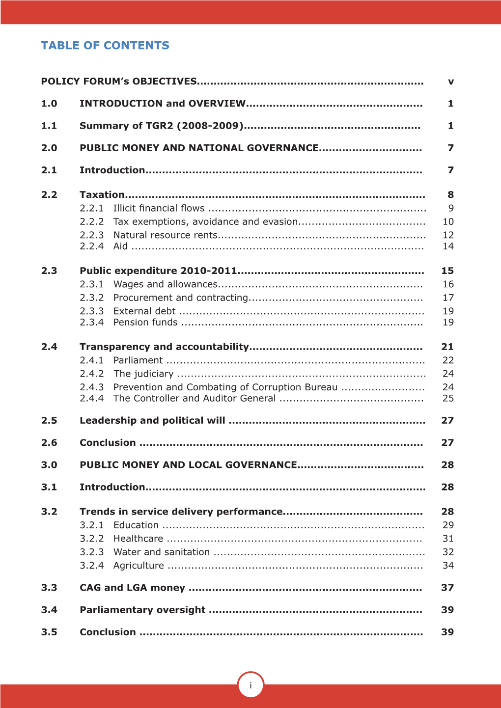 Table of Contents