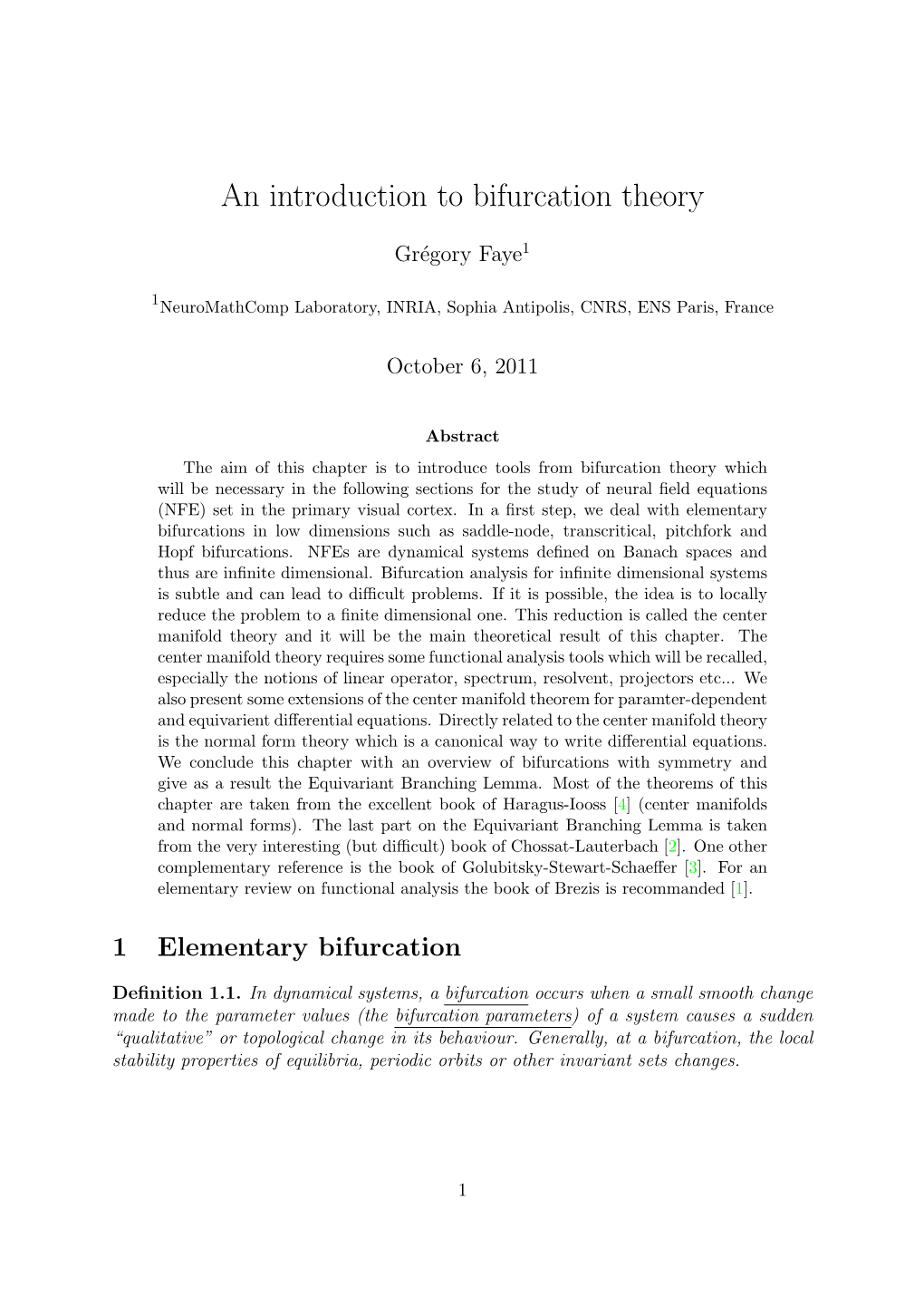 An Introduction to Bifurcation Theory