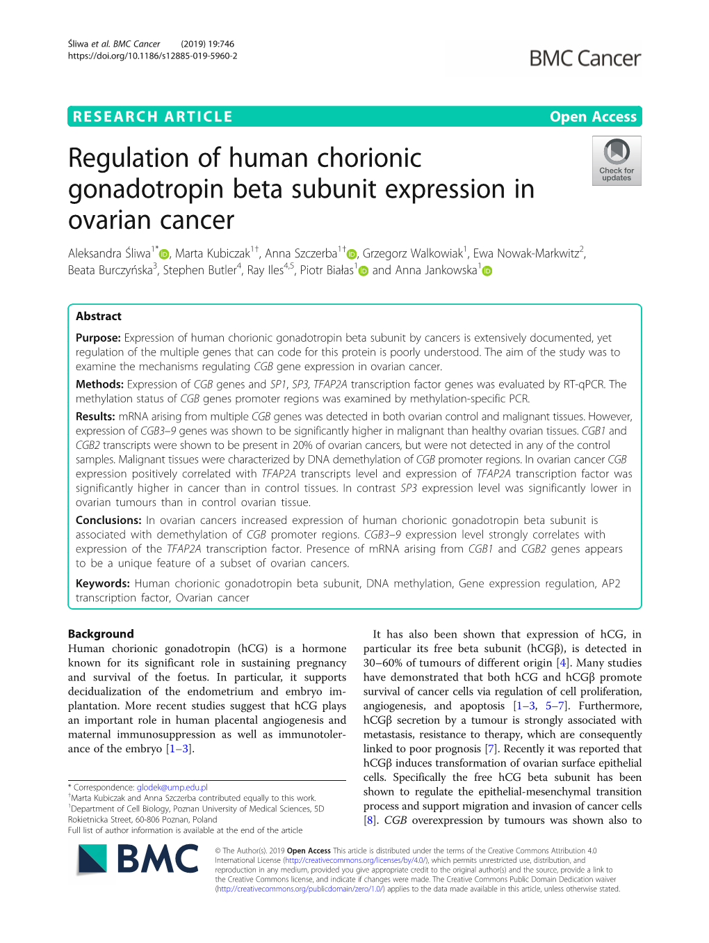 Regulation of Human Chorionic Gonadotropin Beta Subunit