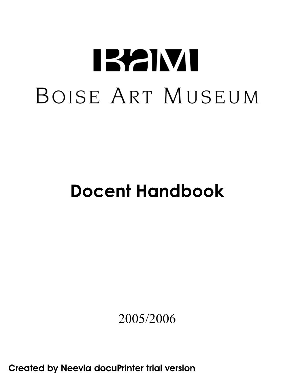 Docent Handbook