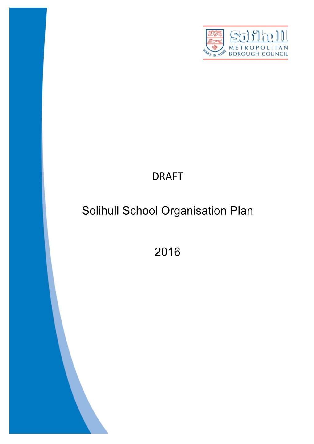 DRAFT Solihull School Organisation Plan 2016