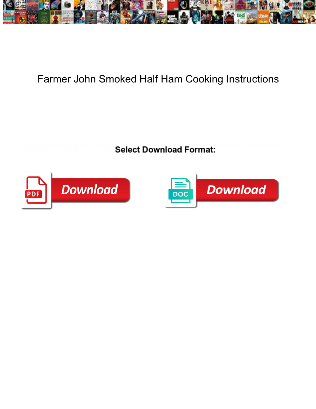 Farmer John Smoked Half Ham Cooking Instructions