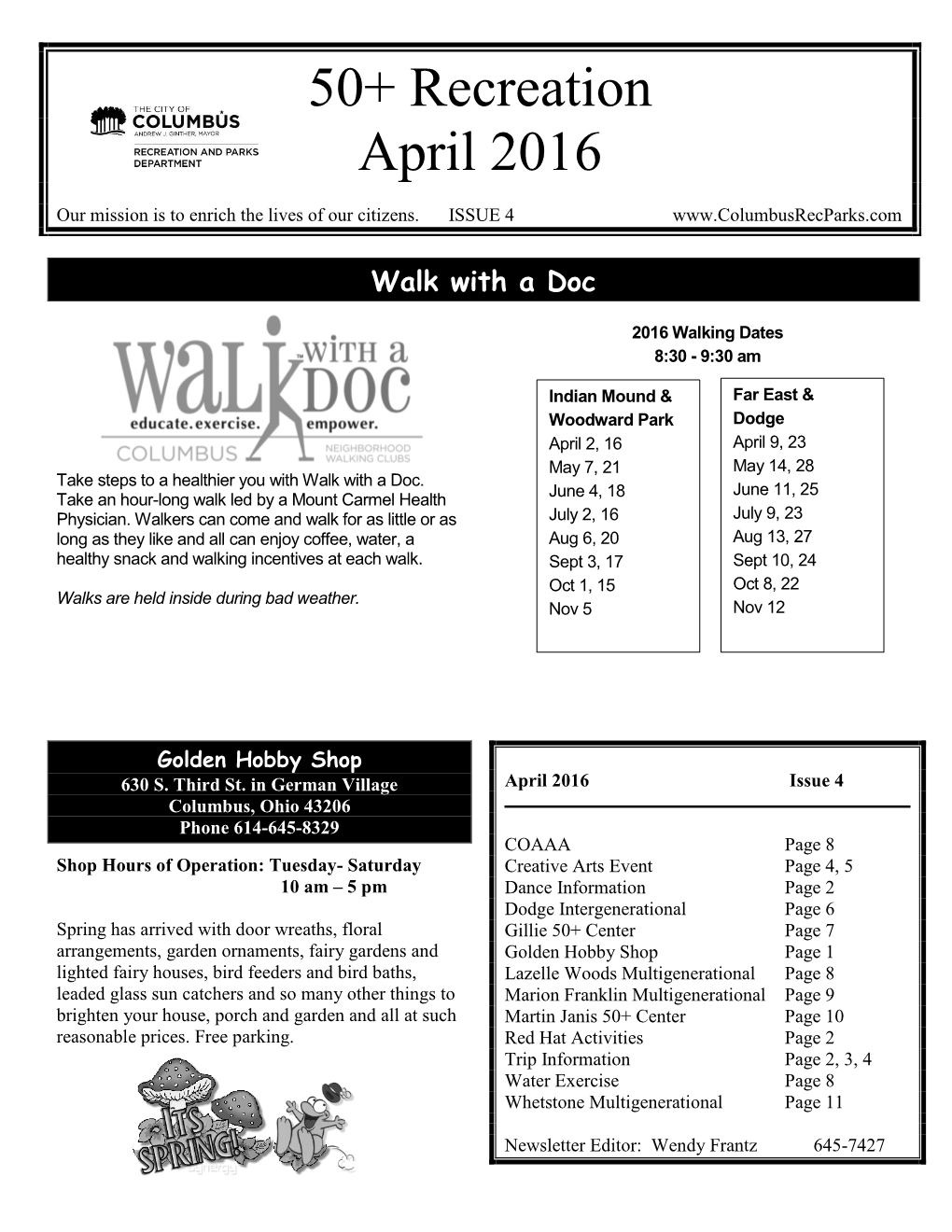 50+ Recreation April 2016