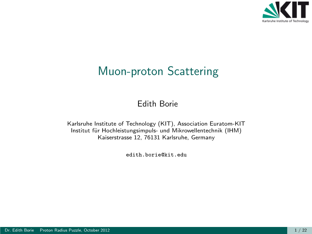 Muon-Proton Scattering