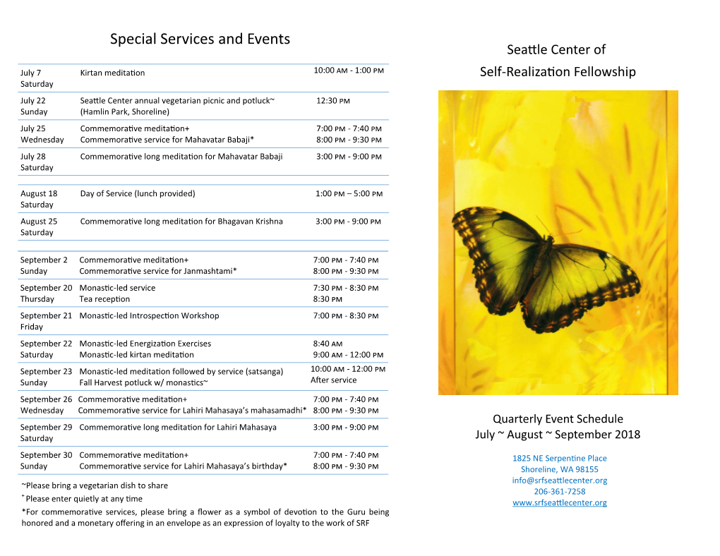 Special Services and Events Seattle Center Of