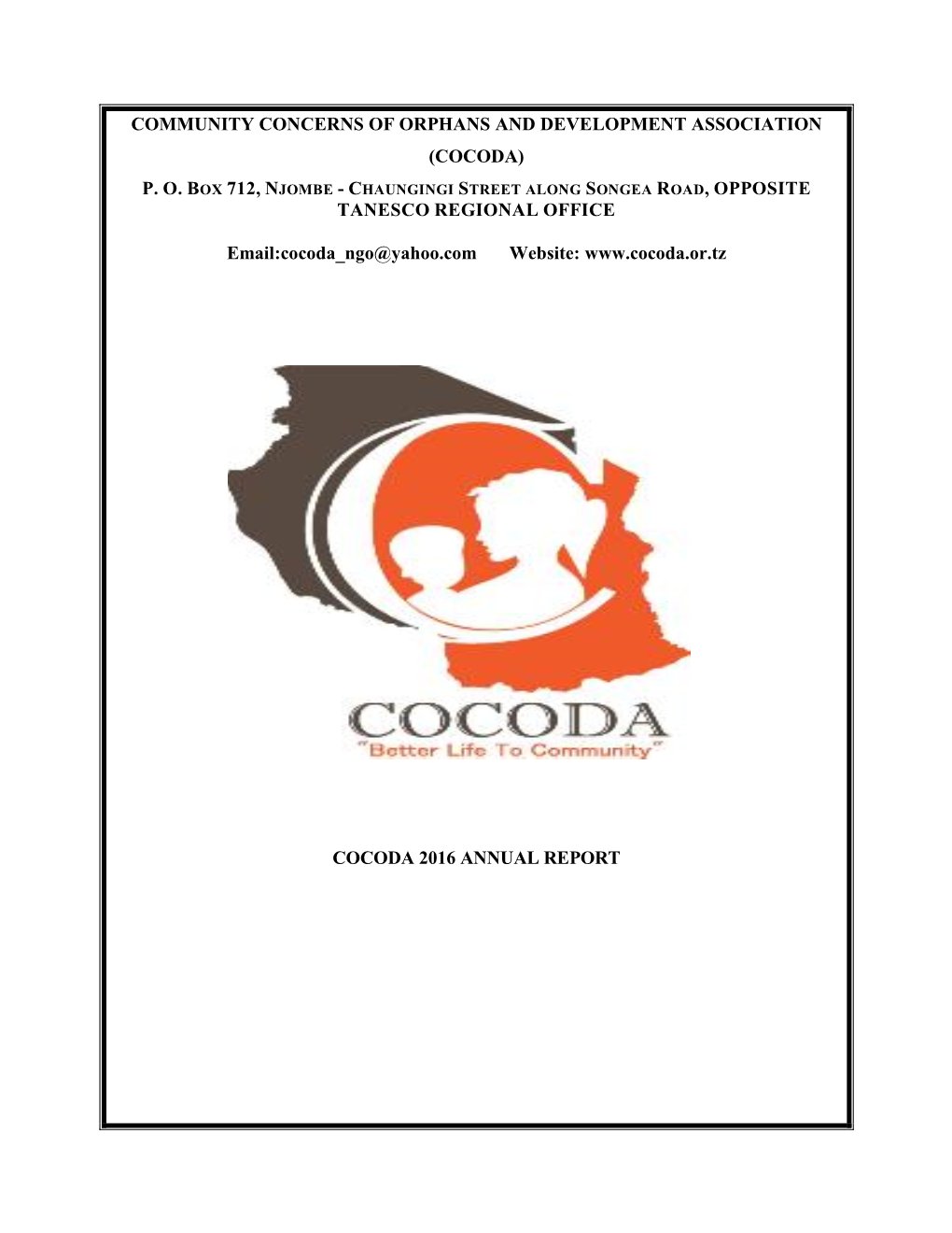 Community Concerns of Orphans and Development Association (Cocoda)