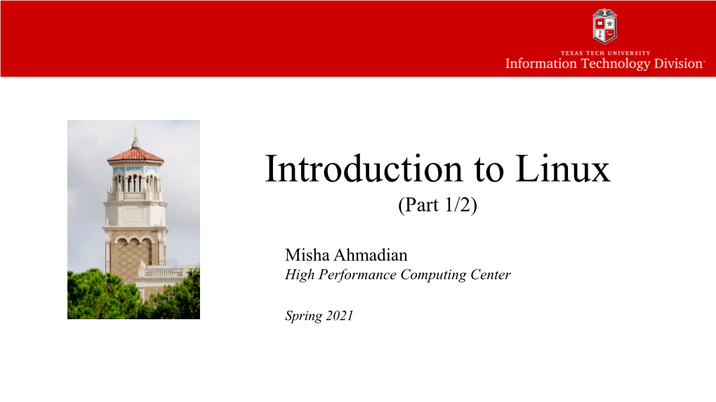 Introduction to Linux 1 Slides