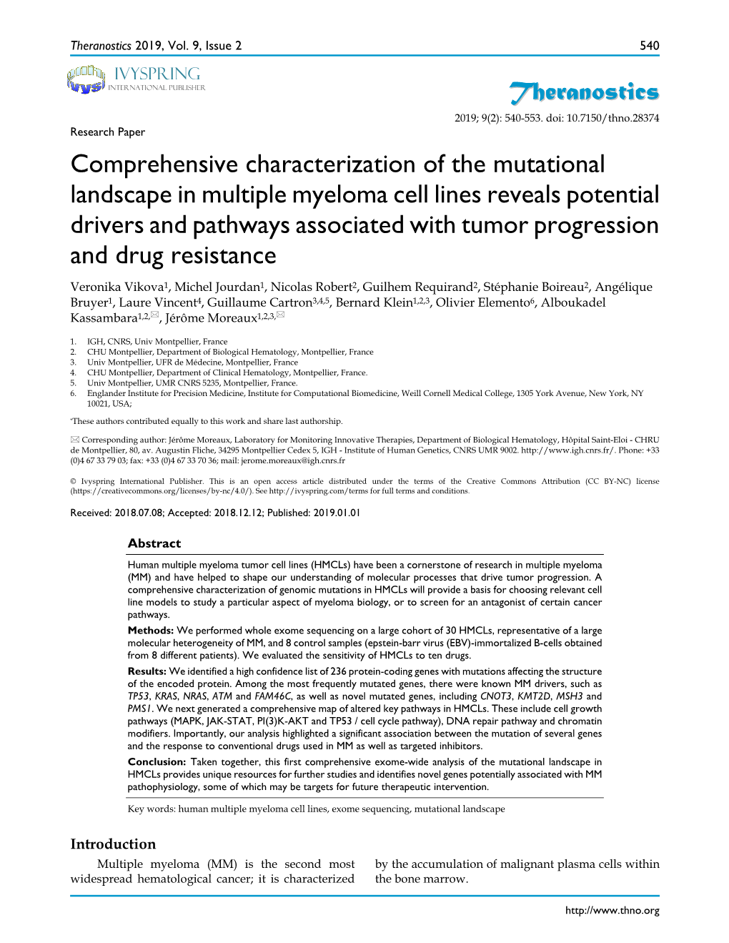 Comprehensive Characterization of the Mutational Landscape In