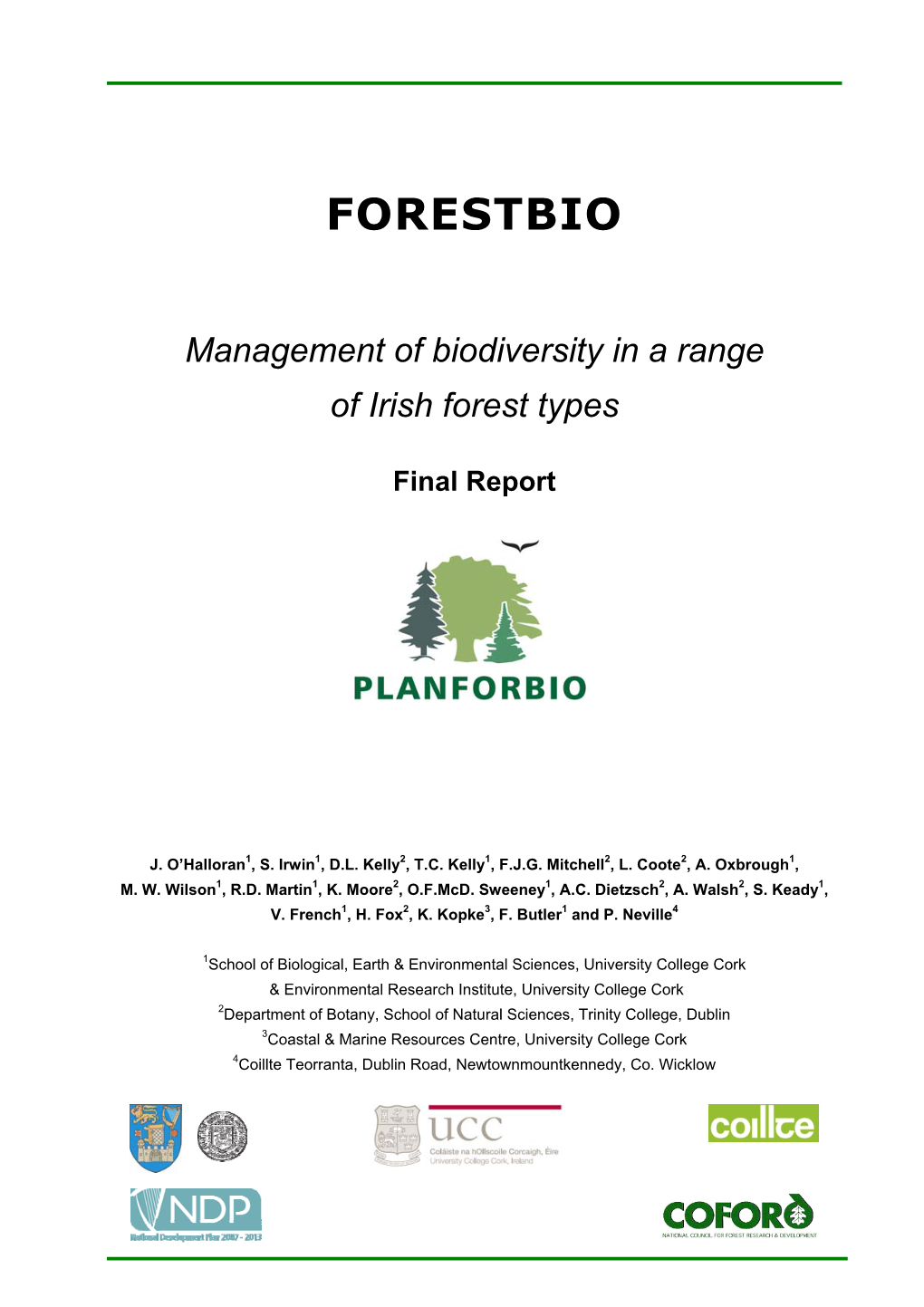 FORESTBIO Final Project Report