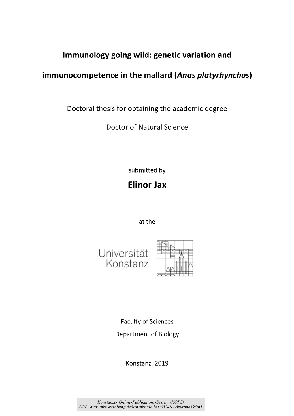 Genetic Variation and Immunocompetence in the Mallard (Anas Platyrhynchos)