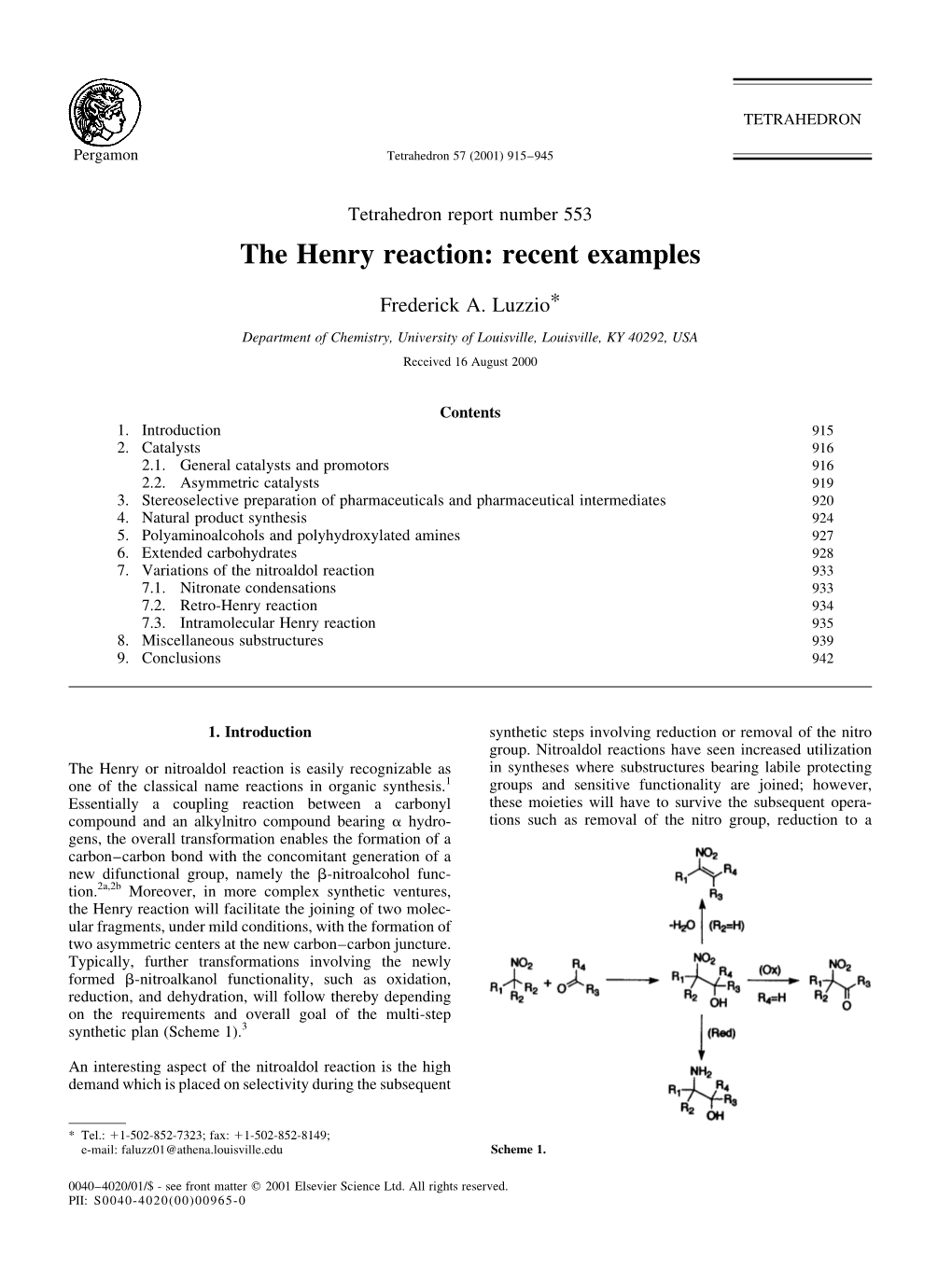 The Henry Reaction: Recent Examples