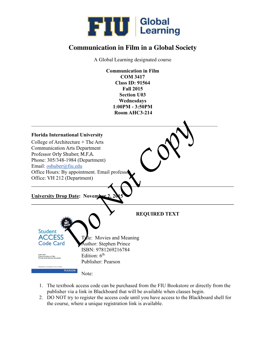 Communication in Film in a Global Society