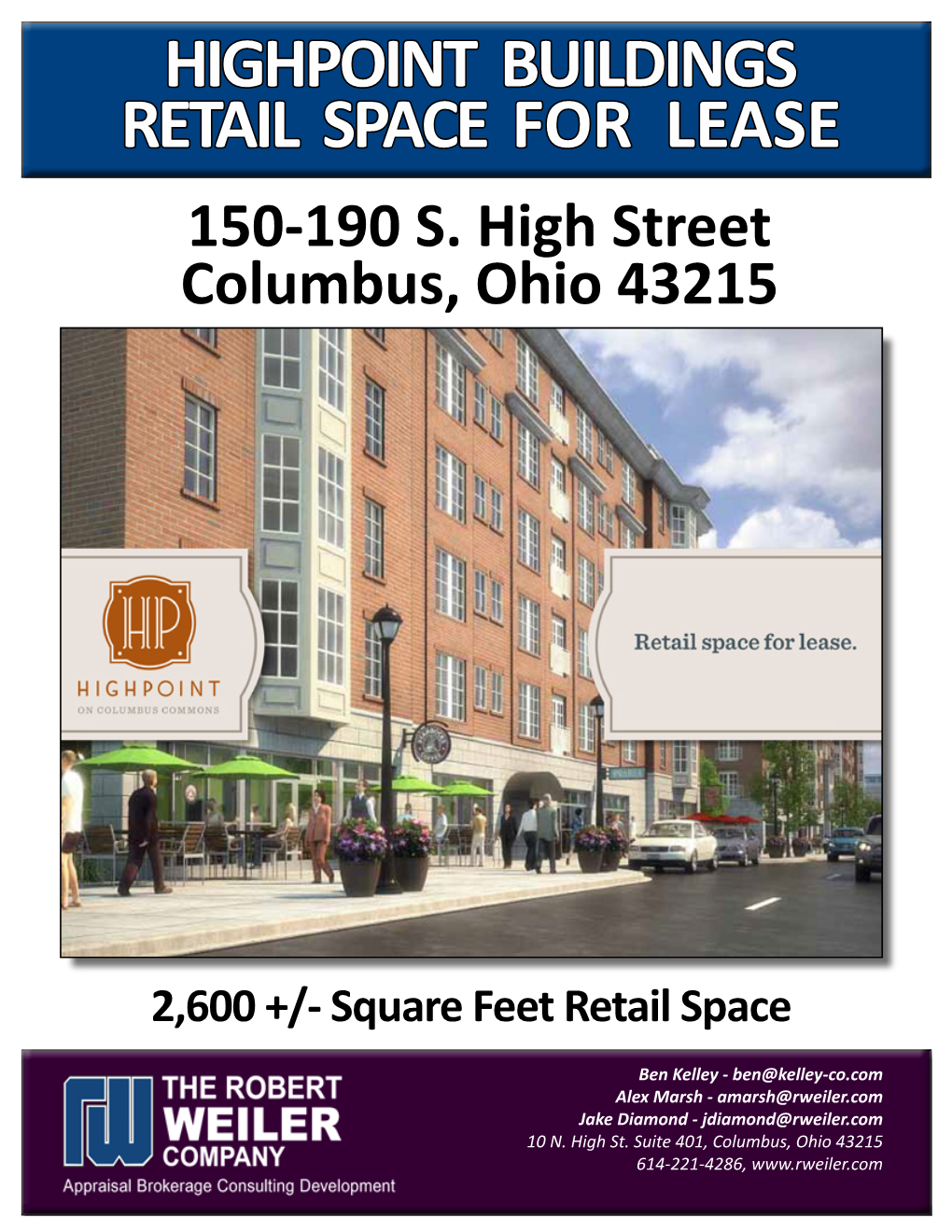 Highpoint Buildings Retail Space for Lease 150-190 S