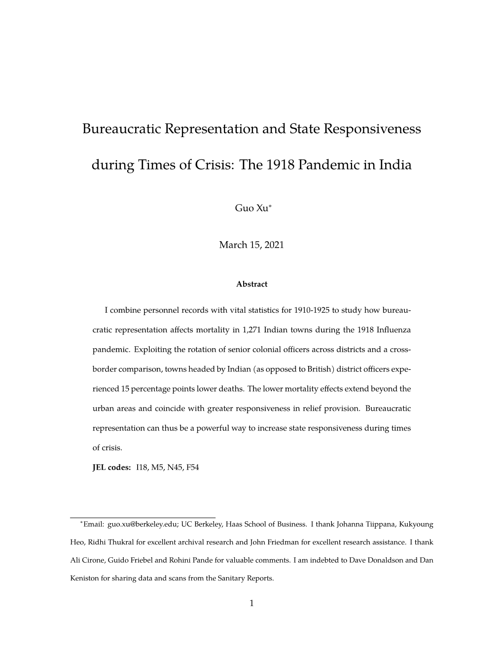 The 1918 Pandemic in India