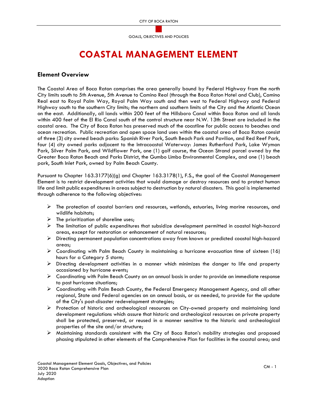 Coastal Management Element