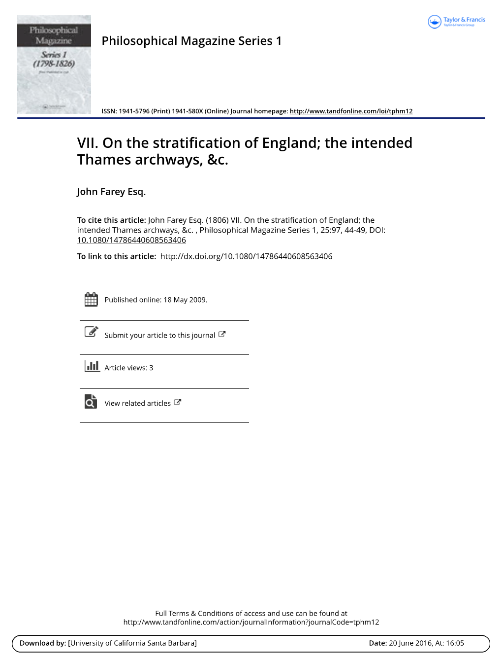 The Intended Thames Archways, &C