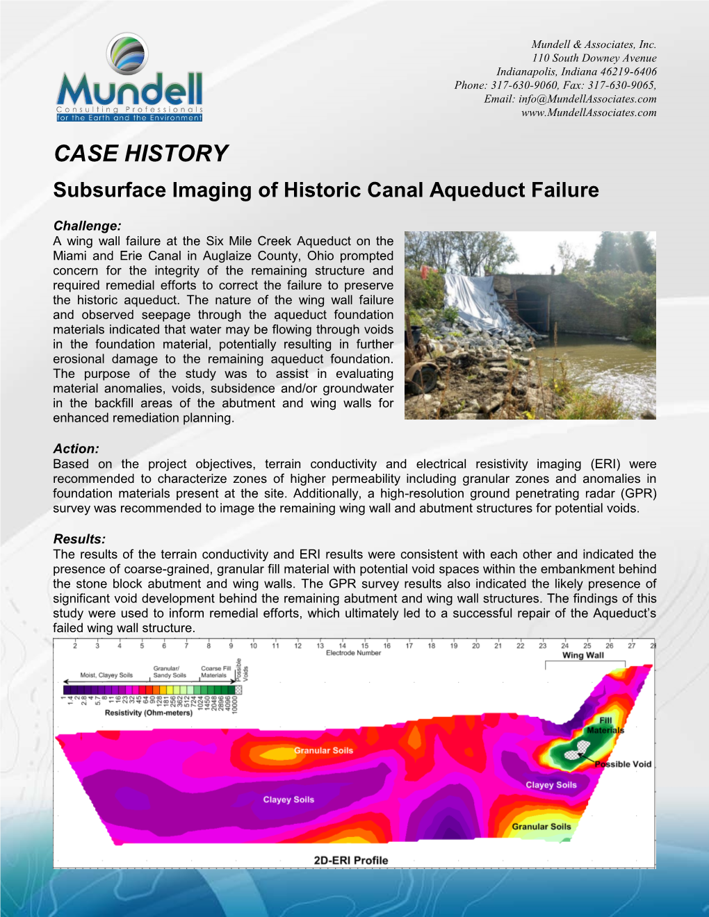 Subsurface Imaging of Historic Canal Aqueduct Failure