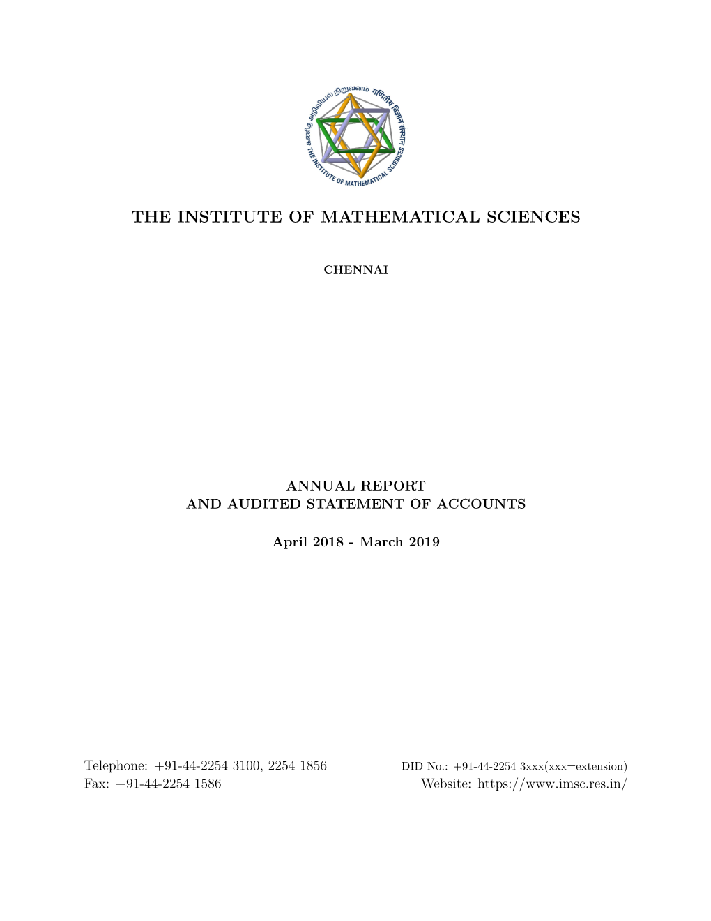 The Institute of Mathematical Sciences