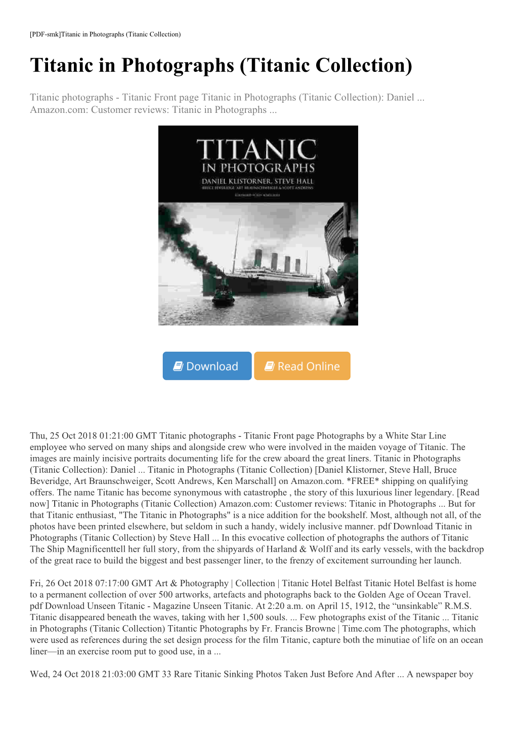 Titanic in Photographs (Titanic Collection) Titanic in Photographs (Titanic Collection)