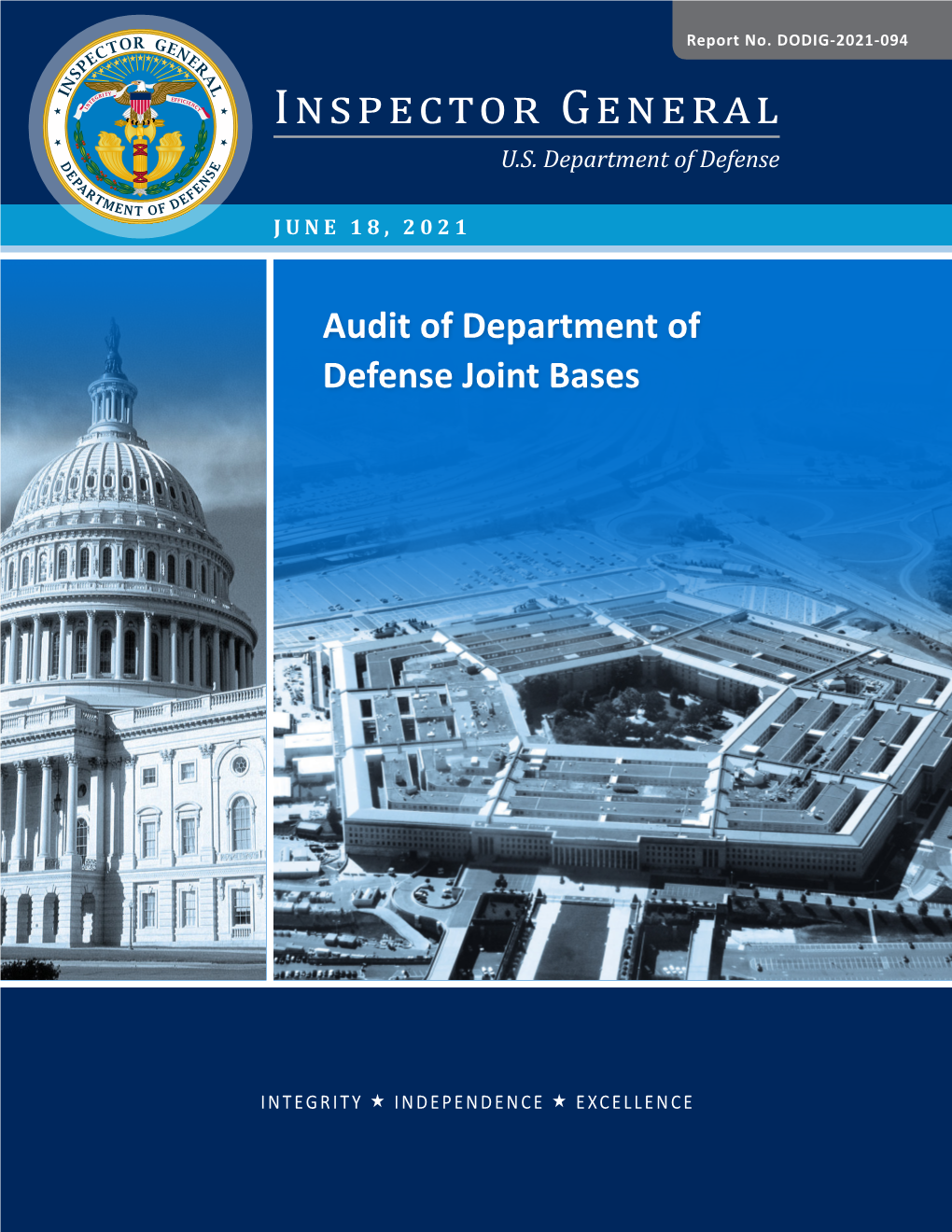 Report No. DODIG-2021-094: Audit of Department of Defense Joint Bases