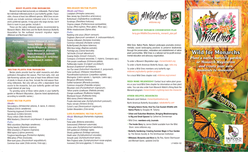 Monarch Waystation Planting Brochure