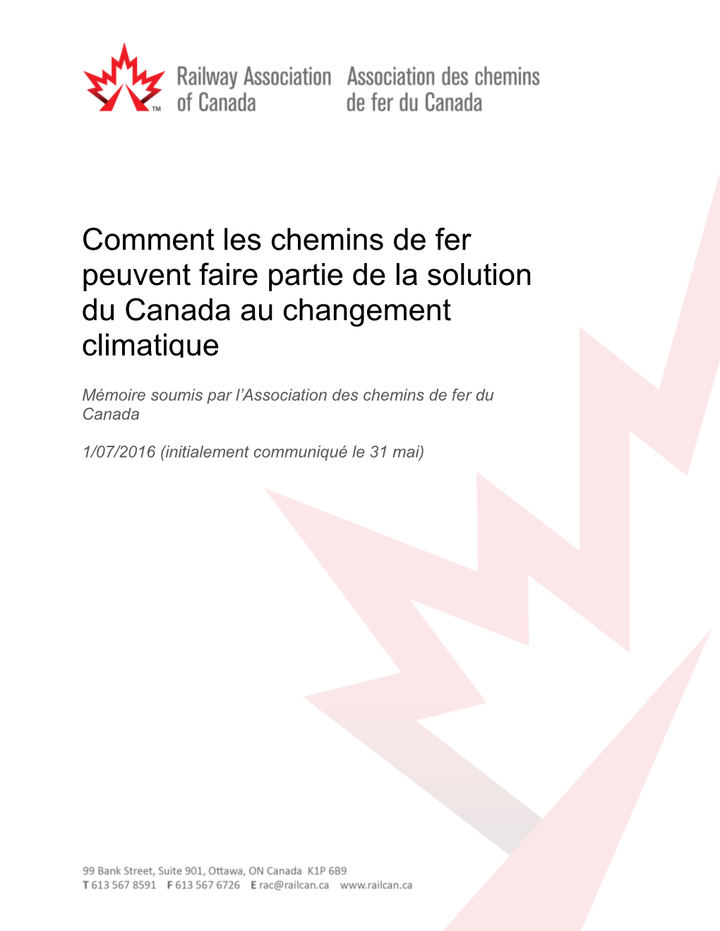 Comment Les Chemins De Fer Peuvent Faire Partie De La Solution Du Canada Au Changement Climatique