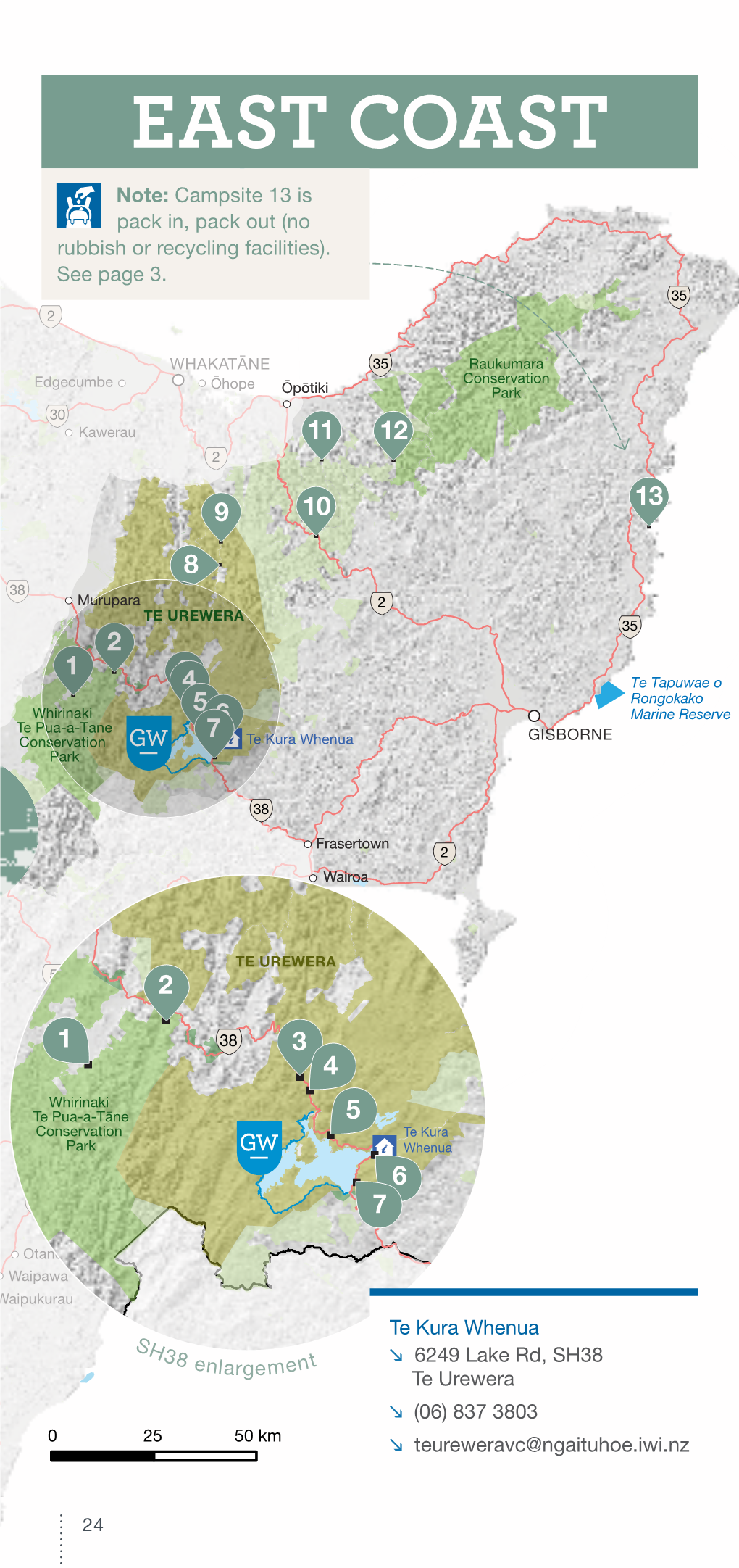 Conservation Campsites North Island 2019-20 East Coast