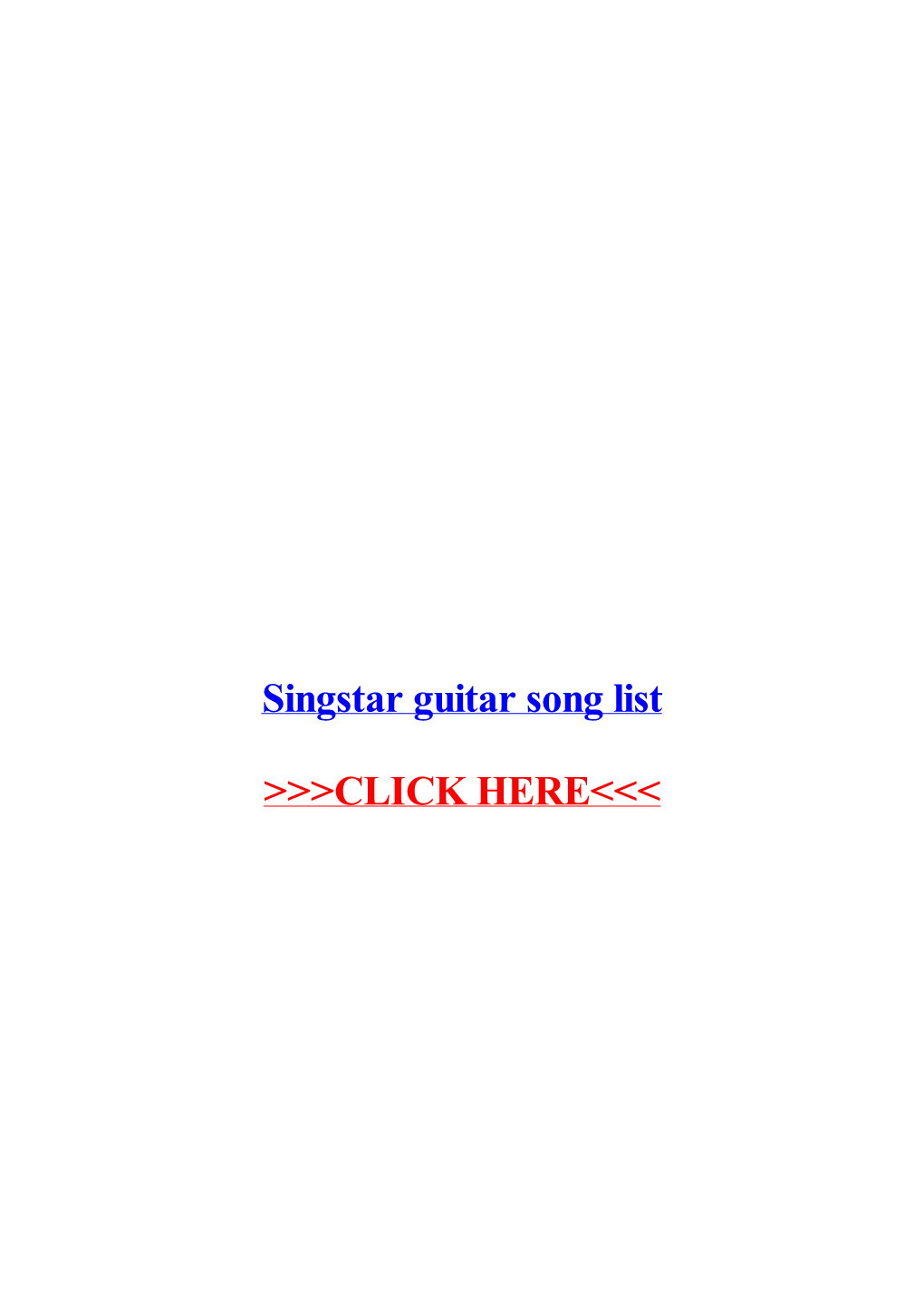 Singstar Guitar Song List