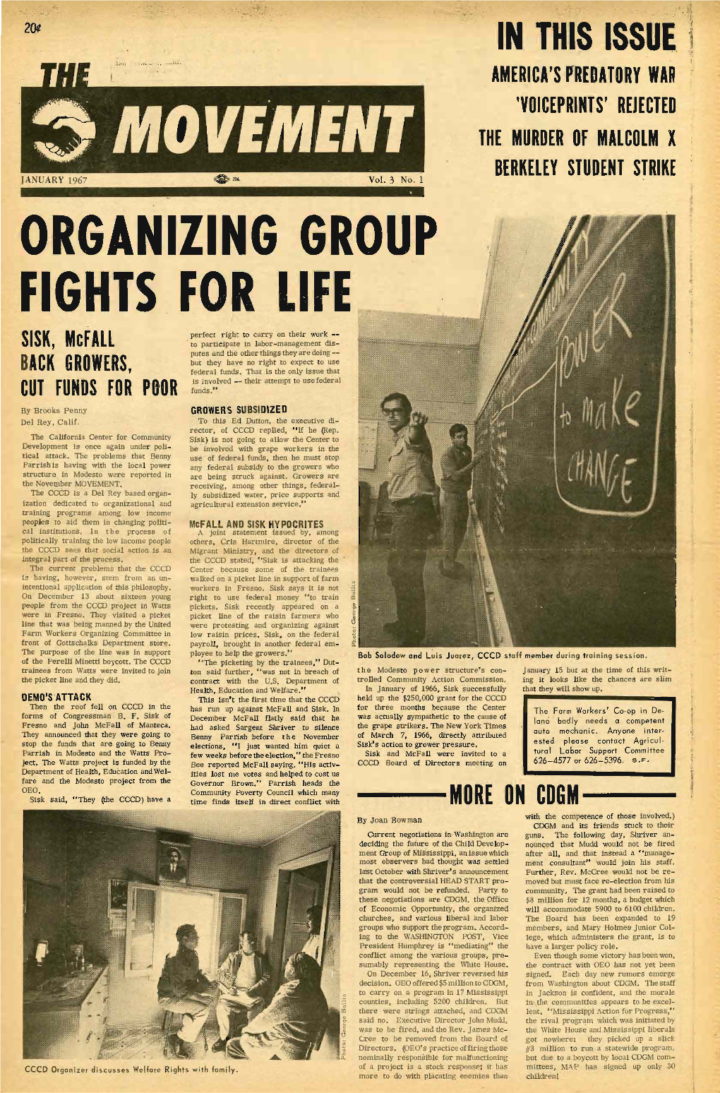 The Movement, January 1967. Vol. 3 No. 1