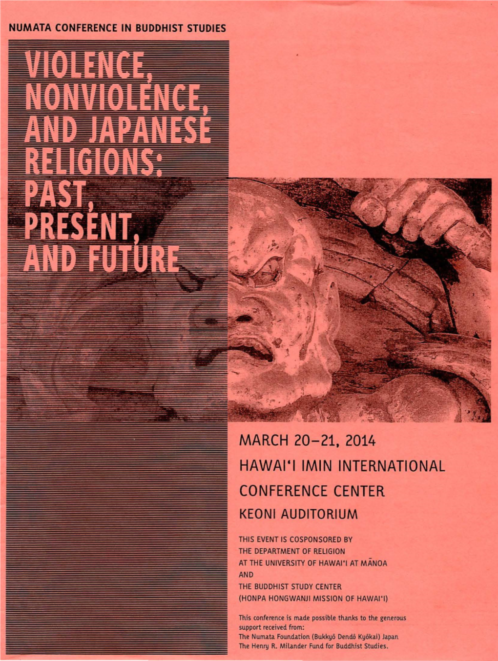 Booklet of the Numata Conference in Buddhist Studies, March 20–21, 2014