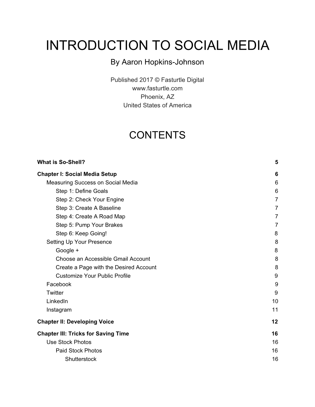 INTRODUCTION to SOCIAL MEDIA by Aaron Hopkins-Johnson