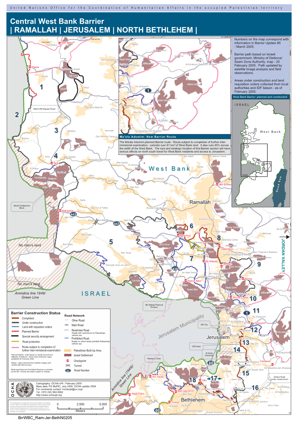Central West Bank Barrier | RAMALLAH | JERUSALEM | NORTH BETHLEHEM |