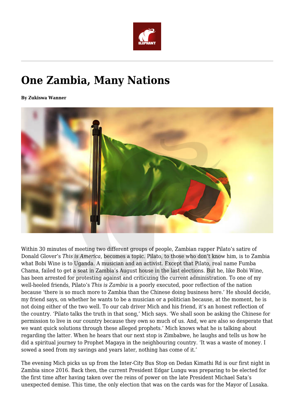 One Zambia, Many Nations,ZIMBABWE: the More