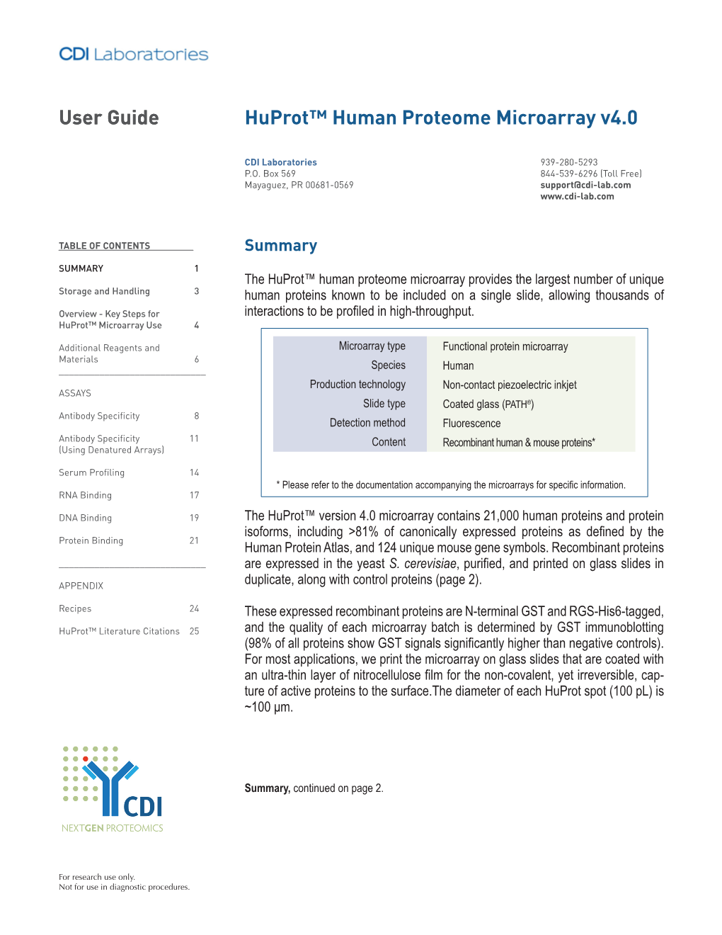 Huprot™ V4.0 Protein Microarray Technical Manual