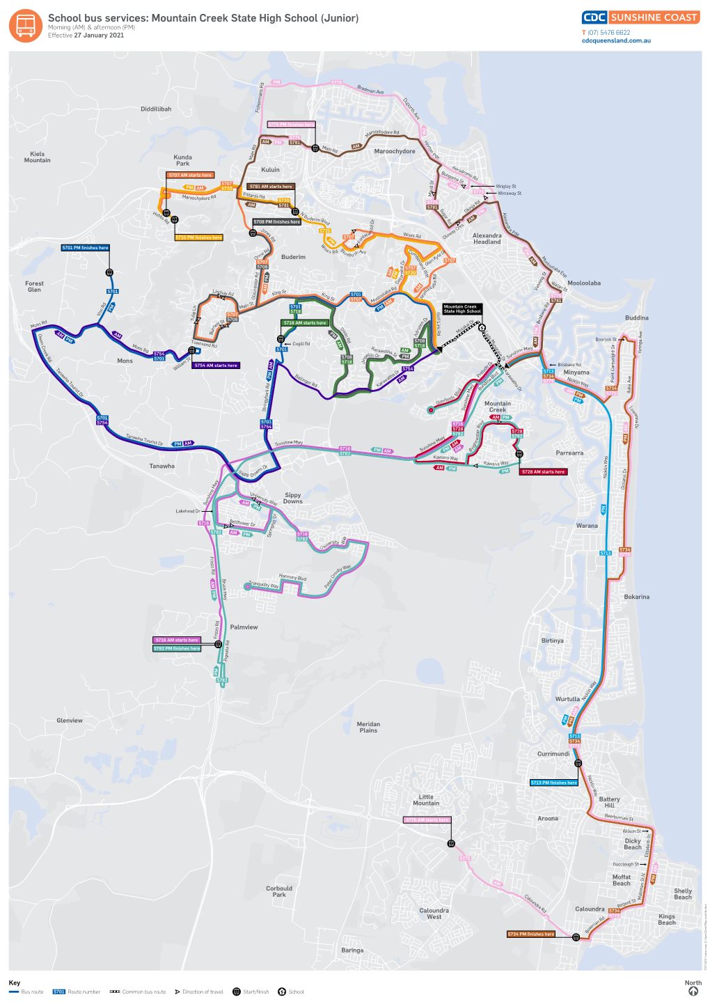 School Bus Services: Mountain Creek State High School (Junior) Morning (AM) & Afternoon (PM) Effective 27 January 2021 T (07) 5476 6622 Cdcqueensland.Com.Au