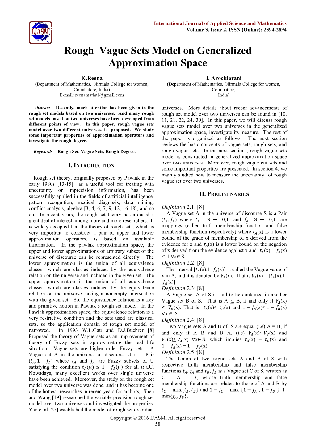 Rough Vague Sets Model on Generalized Approximation Space